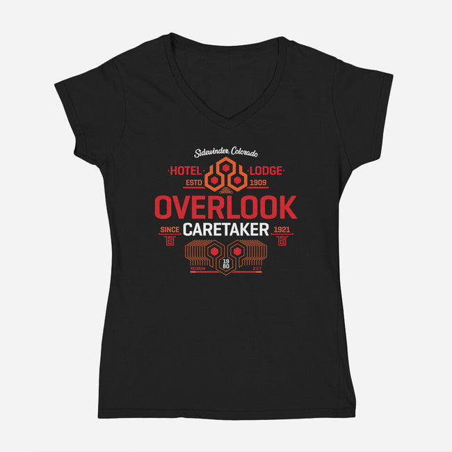 Shining Caretaker-Womens-V-Neck-Tee-rocketman_art