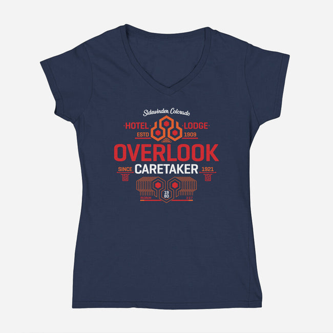 Shining Caretaker-Womens-V-Neck-Tee-rocketman_art