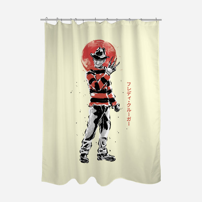 The Dream Stalker Sumi-e-None-Polyester-Shower Curtain-Astrobot Invention
