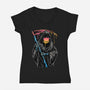 Color Drip Reaper-Womens-V-Neck-Tee-glitchygorilla