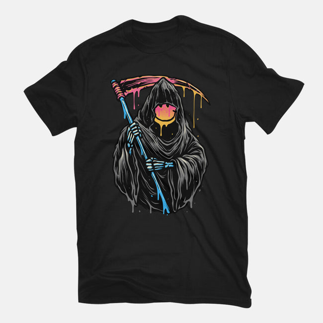 Color Drip Reaper-Womens-Fitted-Tee-glitchygorilla