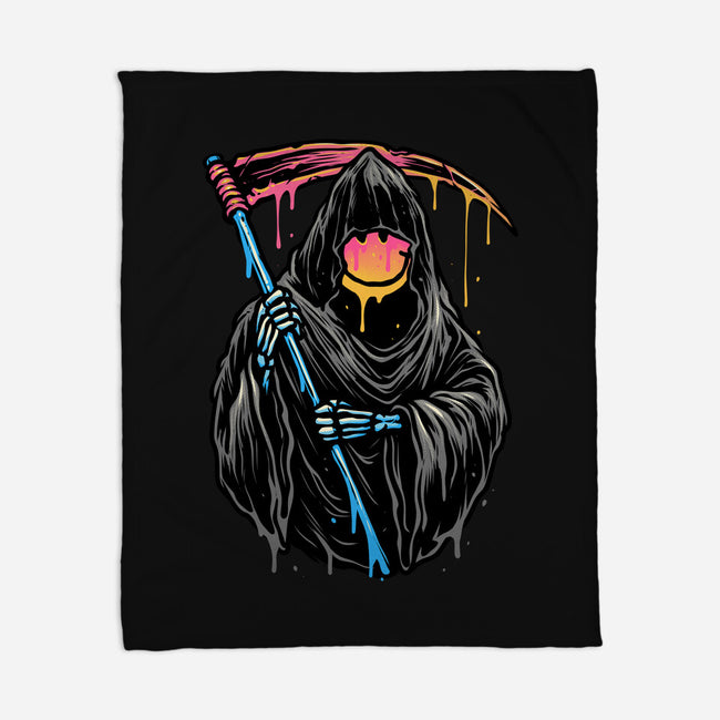Color Drip Reaper-None-Fleece-Blanket-glitchygorilla