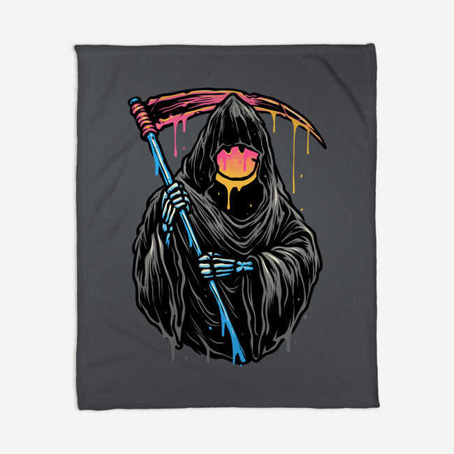 Color Drip Reaper-None-Fleece-Blanket-glitchygorilla
