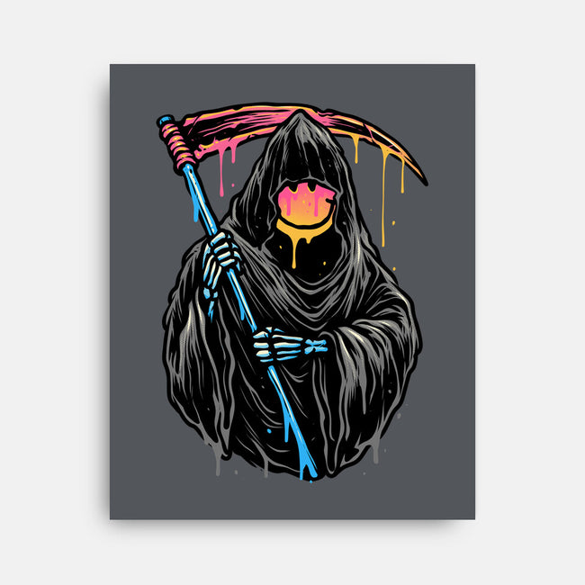 Color Drip Reaper-None-Stretched-Canvas-glitchygorilla