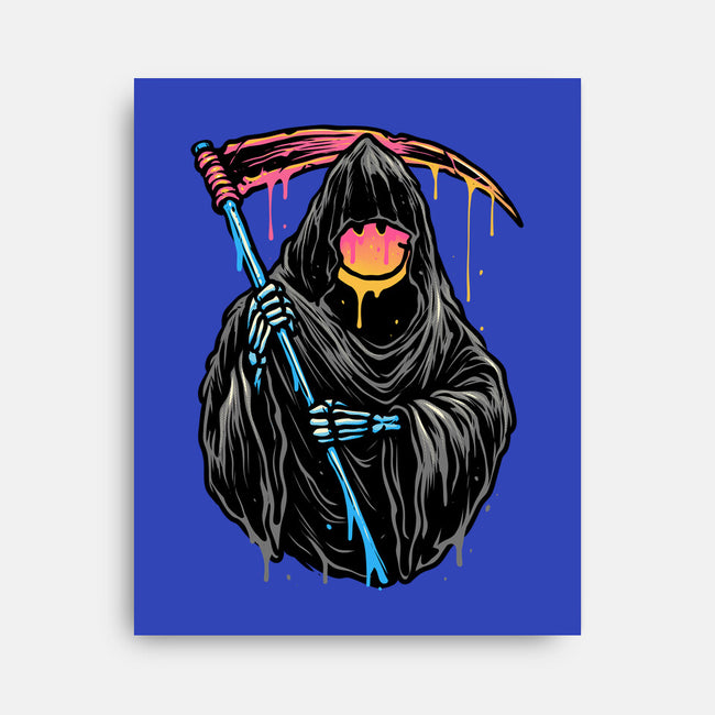 Color Drip Reaper-None-Stretched-Canvas-glitchygorilla