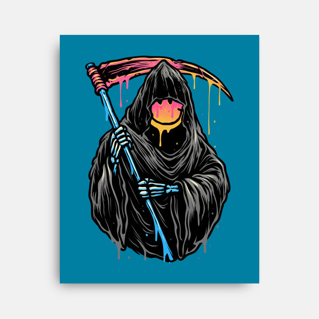 Color Drip Reaper-None-Stretched-Canvas-glitchygorilla