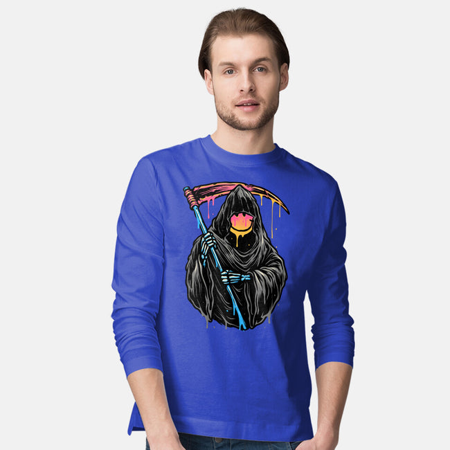 Color Drip Reaper-Mens-Long Sleeved-Tee-glitchygorilla