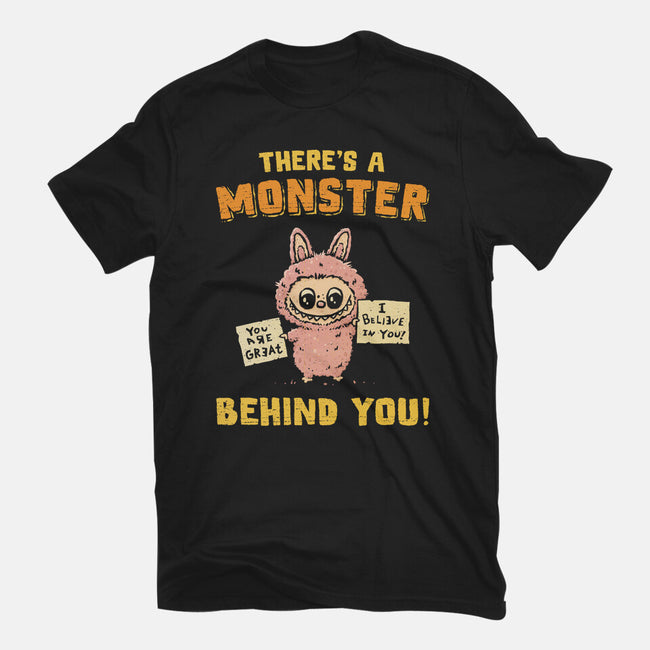 There's A Monster Behind You-Mens-Basic-Tee-kg07