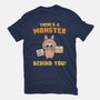 There's A Monster Behind You-Womens-Basic-Tee-kg07