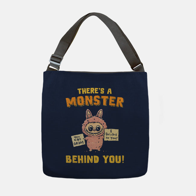 There's A Monster Behind You-None-Adjustable Tote-Bag-kg07