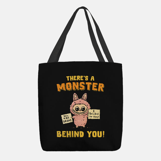 There's A Monster Behind You-None-Basic Tote-Bag-kg07