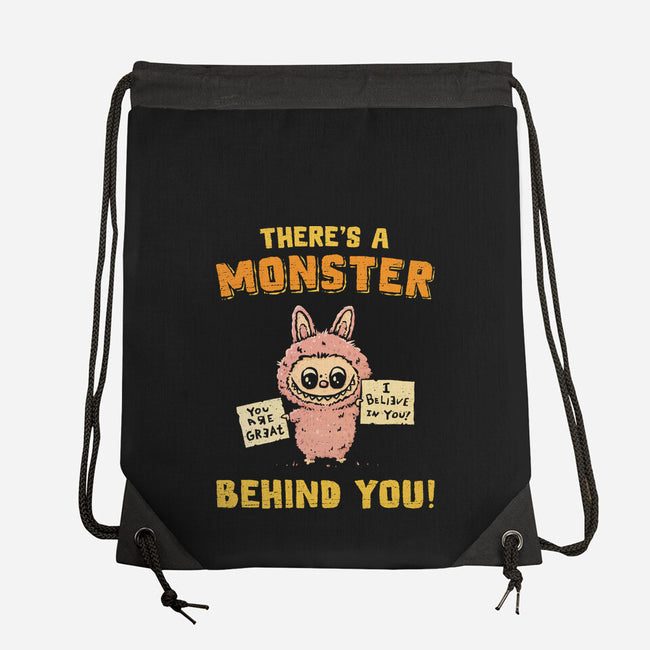 There's A Monster Behind You-None-Drawstring-Bag-kg07