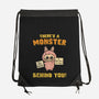 There's A Monster Behind You-None-Drawstring-Bag-kg07