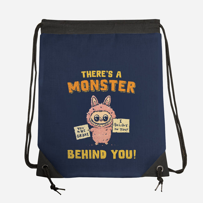 There's A Monster Behind You-None-Drawstring-Bag-kg07