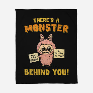 There's A Monster Behind You-None-Fleece-Blanket-kg07