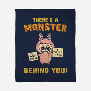 There's A Monster Behind You-None-Fleece-Blanket-kg07