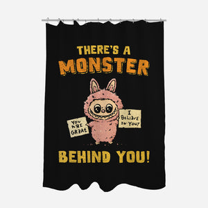 There's A Monster Behind You-None-Polyester-Shower Curtain-kg07