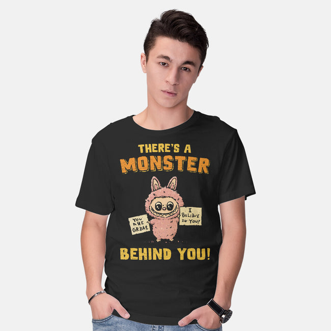 There's A Monster Behind You-Mens-Basic-Tee-kg07