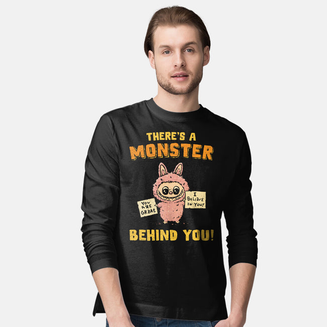There's A Monster Behind You-Mens-Long Sleeved-Tee-kg07