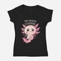 You Axolotl Of Questions-Womens-V-Neck-Tee-koalastudio