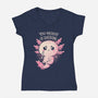 You Axolotl Of Questions-Womens-V-Neck-Tee-koalastudio
