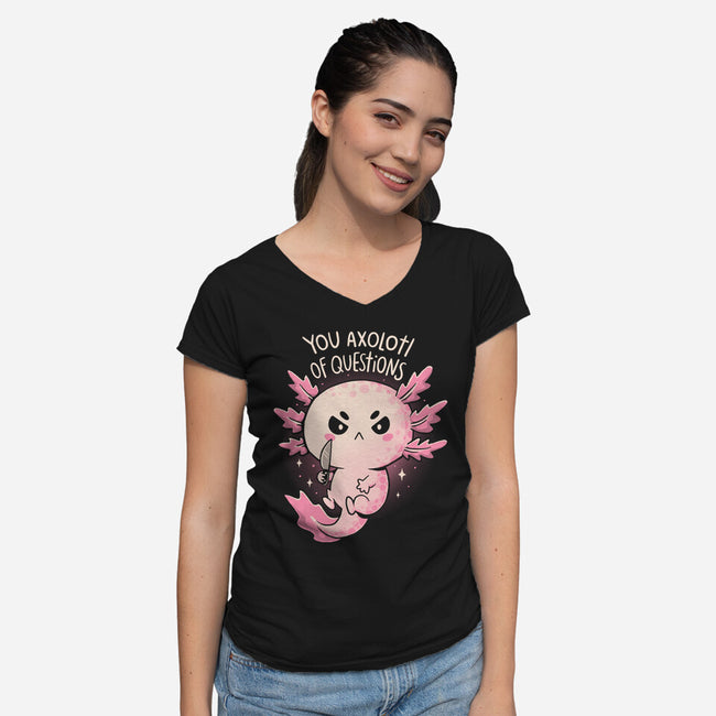 You Axolotl Of Questions-Womens-V-Neck-Tee-koalastudio