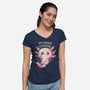 You Axolotl Of Questions-Womens-V-Neck-Tee-koalastudio