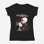 My Pumpkin Romance-Womens-V-Neck-Tee-rmatix
