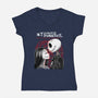My Pumpkin Romance-Womens-V-Neck-Tee-rmatix