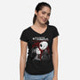 My Pumpkin Romance-Womens-V-Neck-Tee-rmatix