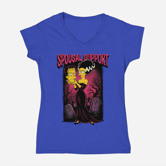 Spousal Support-Womens-V-Neck-Tee-P1yu5h