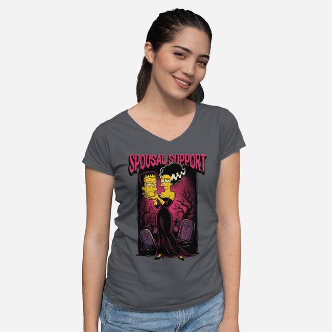 Spousal Support-Womens-V-Neck-Tee-P1yu5h