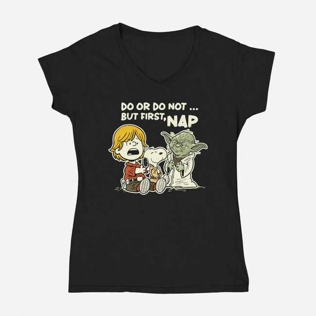 But First Nap-Womens-V-Neck-Tee-P1yu5h