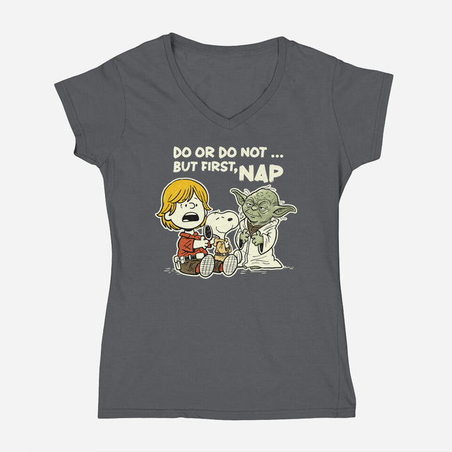 But First Nap-Womens-V-Neck-Tee-P1yu5h