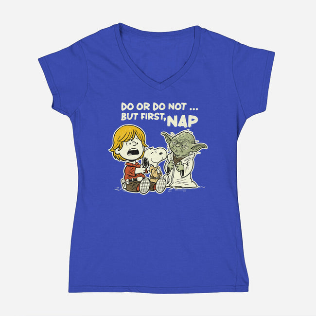 But First Nap-Womens-V-Neck-Tee-P1yu5h