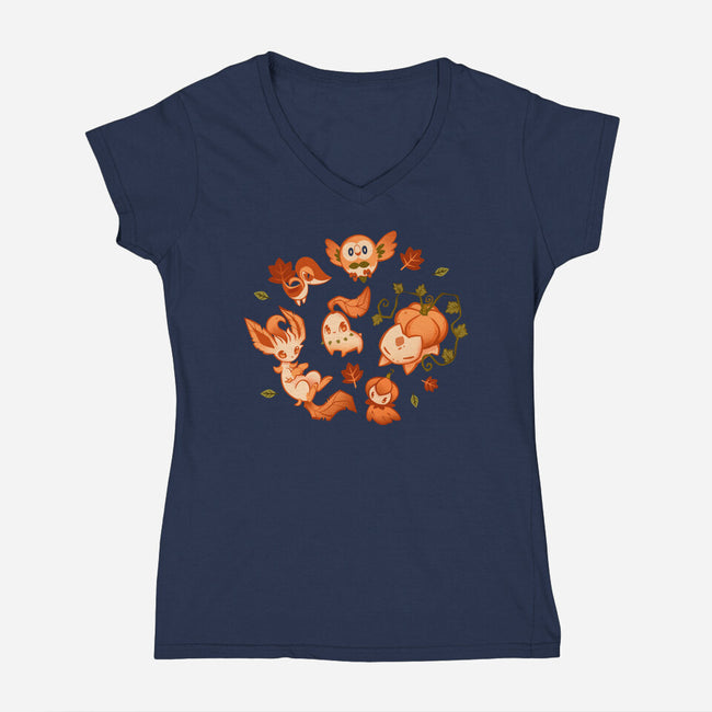 Autumn Type-Womens-V-Neck-Tee-ricolaa