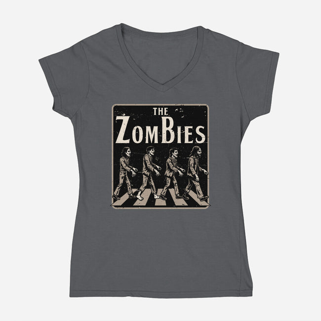 Zombie Album Cover-Womens-V-Neck-Tee-Studio Mootant