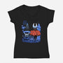 My Neighbor Hornet-Womens-V-Neck-Tee-Astrobot Invention