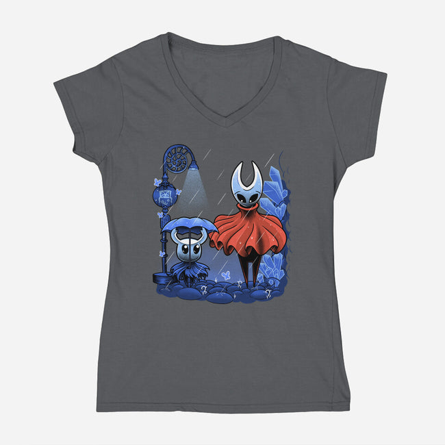 My Neighbor Hornet-Womens-V-Neck-Tee-Astrobot Invention