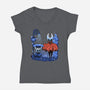 My Neighbor Hornet-Womens-V-Neck-Tee-Astrobot Invention