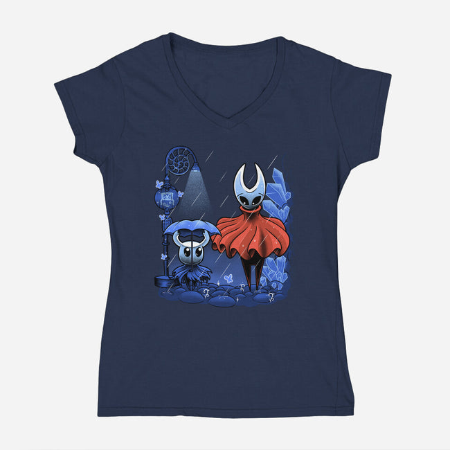 My Neighbor Hornet-Womens-V-Neck-Tee-Astrobot Invention