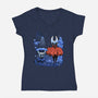 My Neighbor Hornet-Womens-V-Neck-Tee-Astrobot Invention