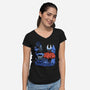 My Neighbor Hornet-Womens-V-Neck-Tee-Astrobot Invention