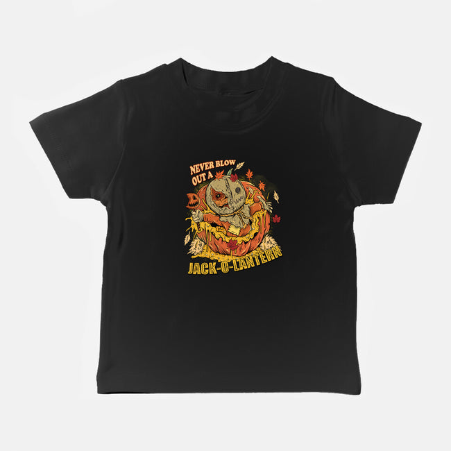 Never Blow Out A Jack-O-Lantern-Baby-Basic-Tee-Green Devil