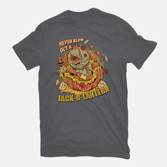 Never Blow Out A Jack-O-Lantern-Mens-Basic-Tee-Green Devil