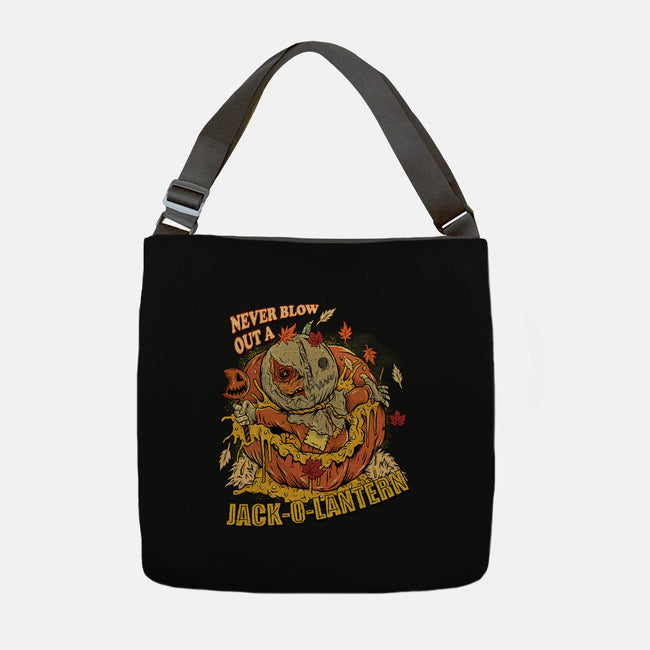 Never Blow Out A Jack-O-Lantern-None-Adjustable Tote-Bag-Green Devil