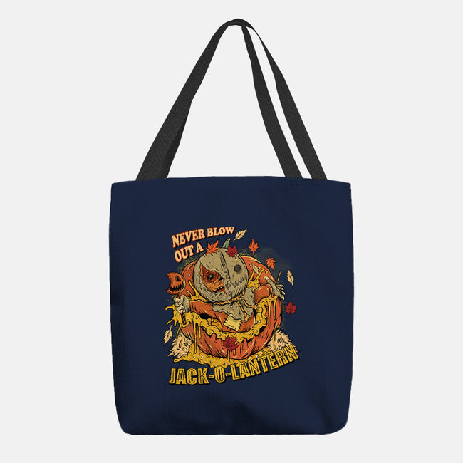 Never Blow Out A Jack-O-Lantern-None-Basic Tote-Bag-Green Devil