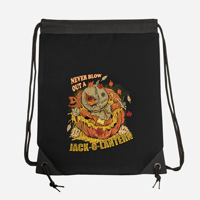Never Blow Out A Jack-O-Lantern-None-Drawstring-Bag-Green Devil