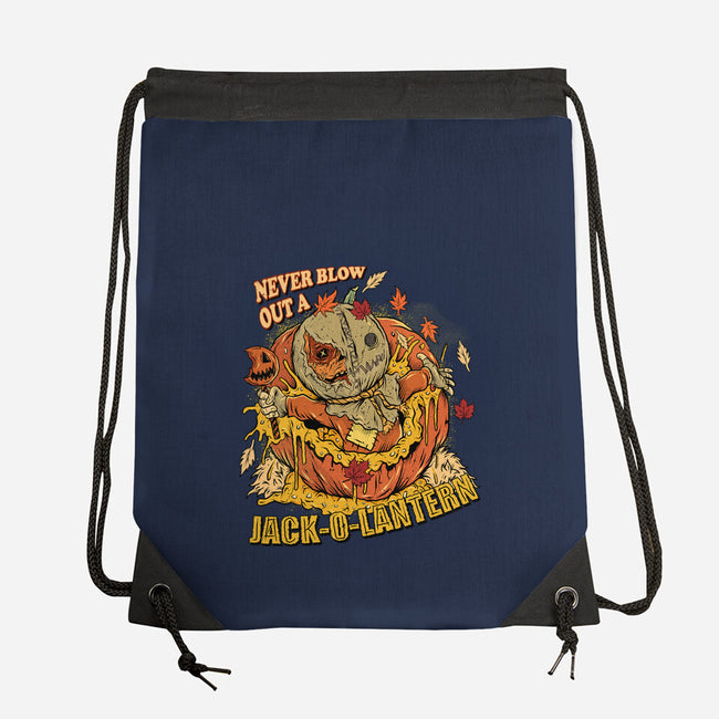 Never Blow Out A Jack-O-Lantern-None-Drawstring-Bag-Green Devil