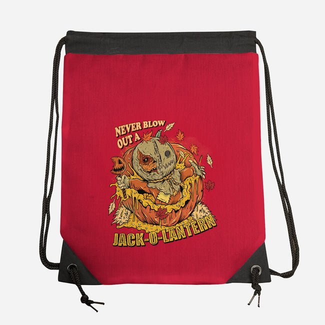 Never Blow Out A Jack-O-Lantern-None-Drawstring-Bag-Green Devil